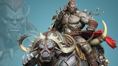 Orc Rider and Bull Creature Creation in Zbrush