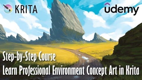 Learn Professional Environment Concept Art in Krita.
