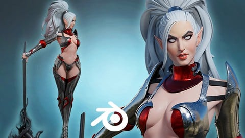 Demon Huntress in Blender course