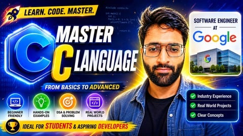 C Programming in Hindi for Absolute Beginner 2025 (50+QUES.)