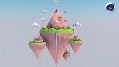 Learn Cinema 4D : Creating a Low Poly Floating Islands