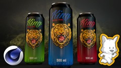 3D Product Visualization in Cinema 4D - Energy Drink Poster