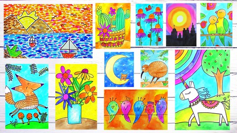 Art for Kids & Beginners: Drawing & Painting With Bold Color