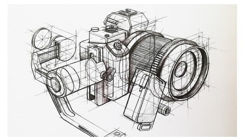 Pencil Drawing Object Drawing and Design with Perspective