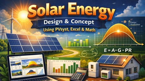 Solar Energy Design & Concept Using PVsyst, Excel and Math.