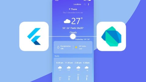 2023-Flutter Complete with Dart,Firebase & built Weather App