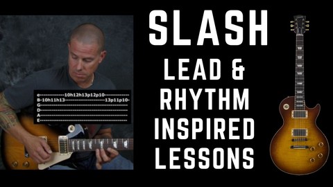 Learn lead & rhythm guitar in the style of Slash