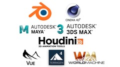 Import Terrain: C4D Blender Houdini Maya 3dsMax Vue Terragen