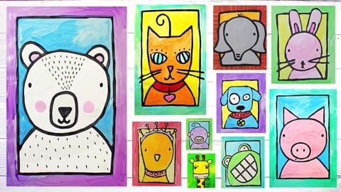 Art for Kids & Beginners: Draw & Paint 10 Animals in Acrylic