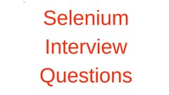 selenium interview questions