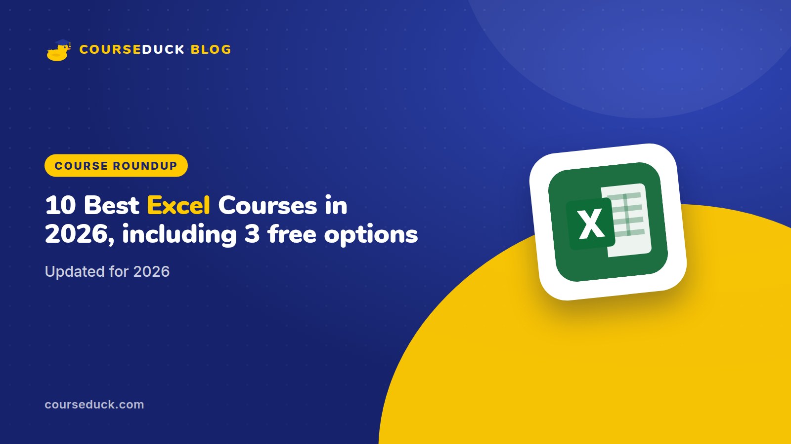 10 Best Excel Courses in 2026 - Including 3 Free Options - CourseDuck blog cover