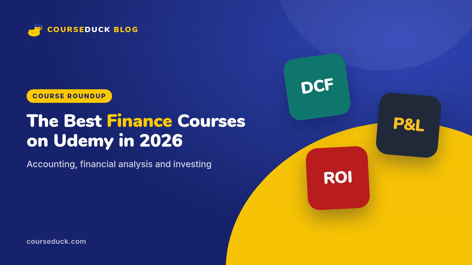 CourseDuck blog cover: the best finance courses on Udemy in 2026