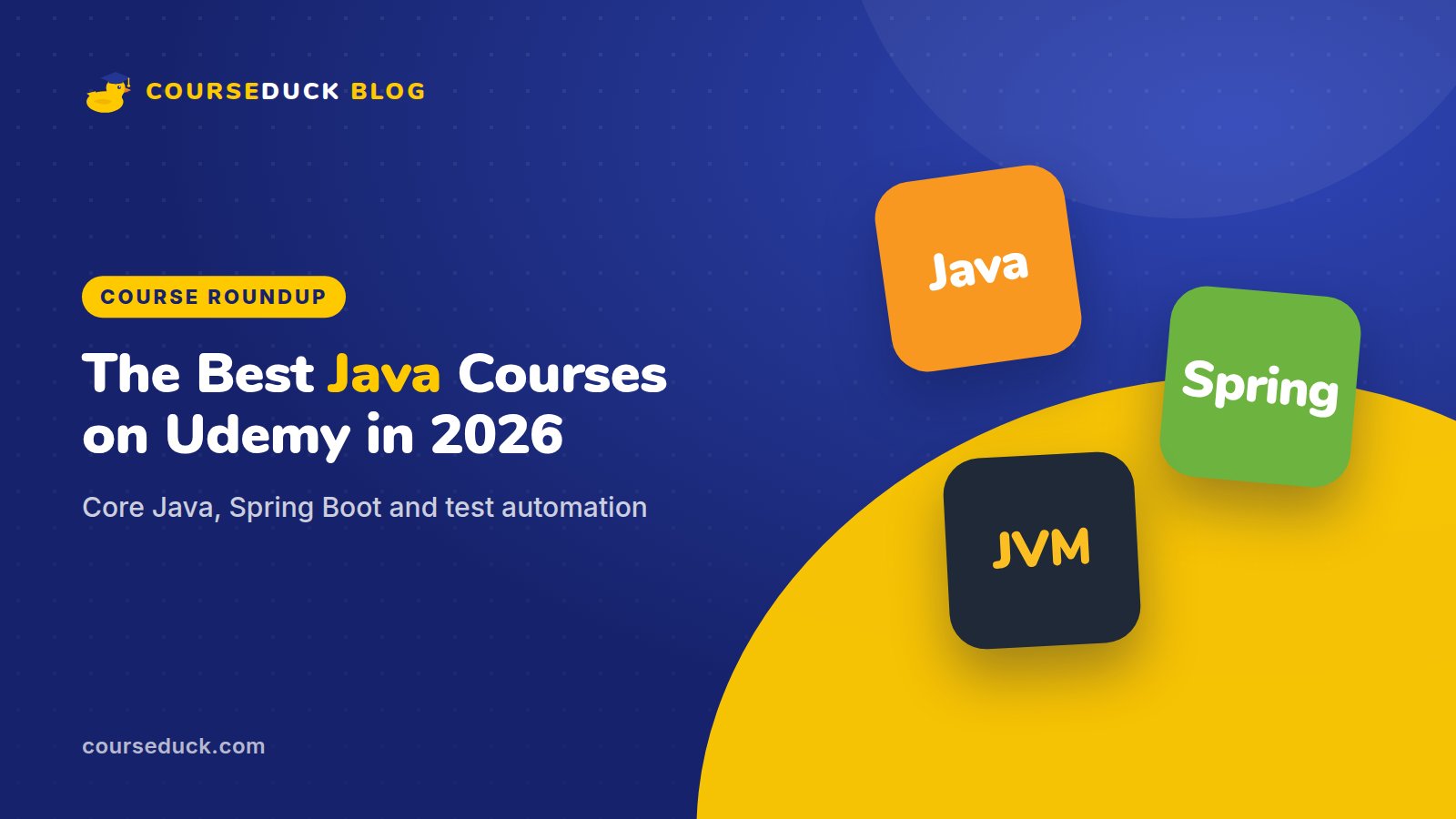 CourseDuck blog cover: the best Java courses on Udemy in 2026