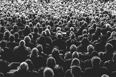 A large crowd seen from above