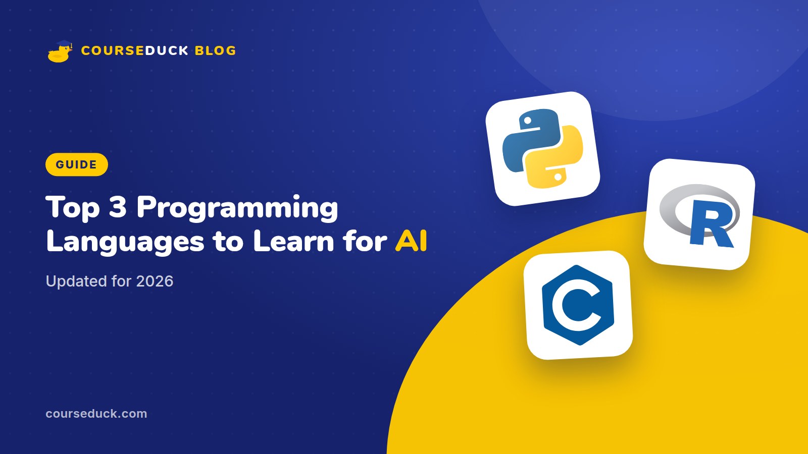 Top 3 Programming Languages to Learn for AI [2026] - CourseDuck blog cover
