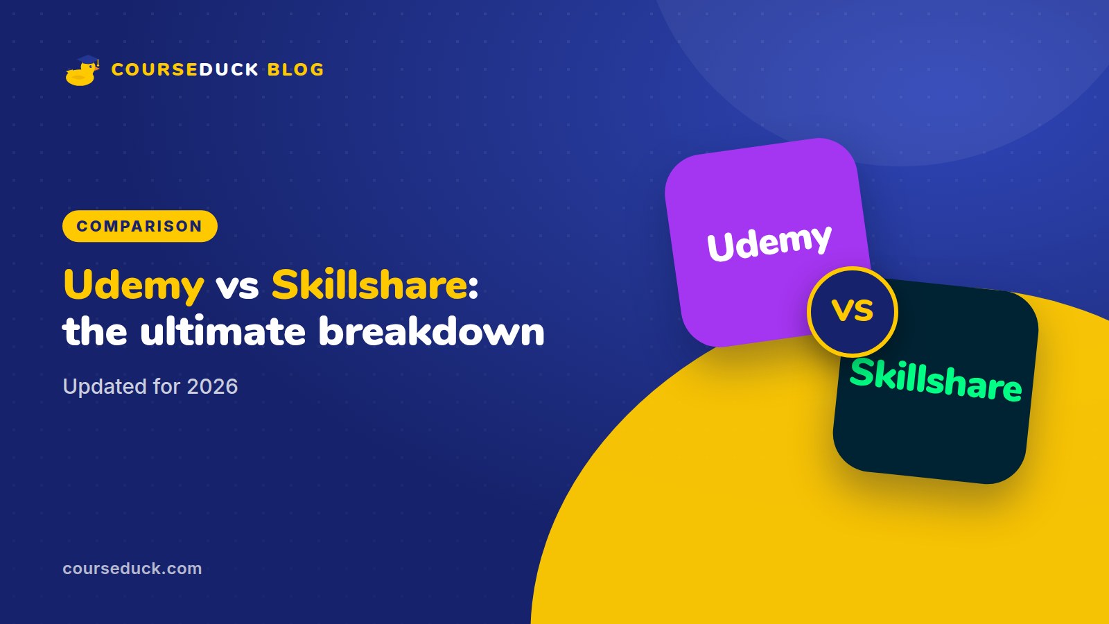 Udemy vs. Skillshare: The Ultimate Breakdown [2026] - CourseDuck blog cover