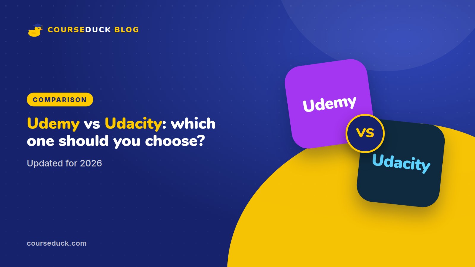 Udemy vs Udacity: Which One Should You Choose? [2026] - CourseDuck blog cover
